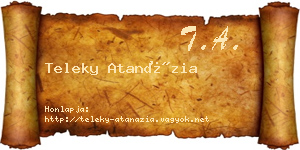 Teleky Atanázia névjegykártya
